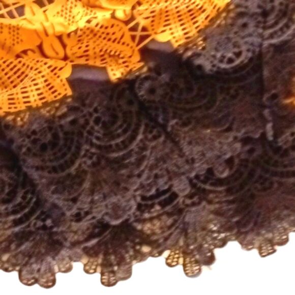 White Mark Plus NWT Alta Gold Black Lace Trimmed Jersey Knit Shift Dress… - Picture 8 of 9